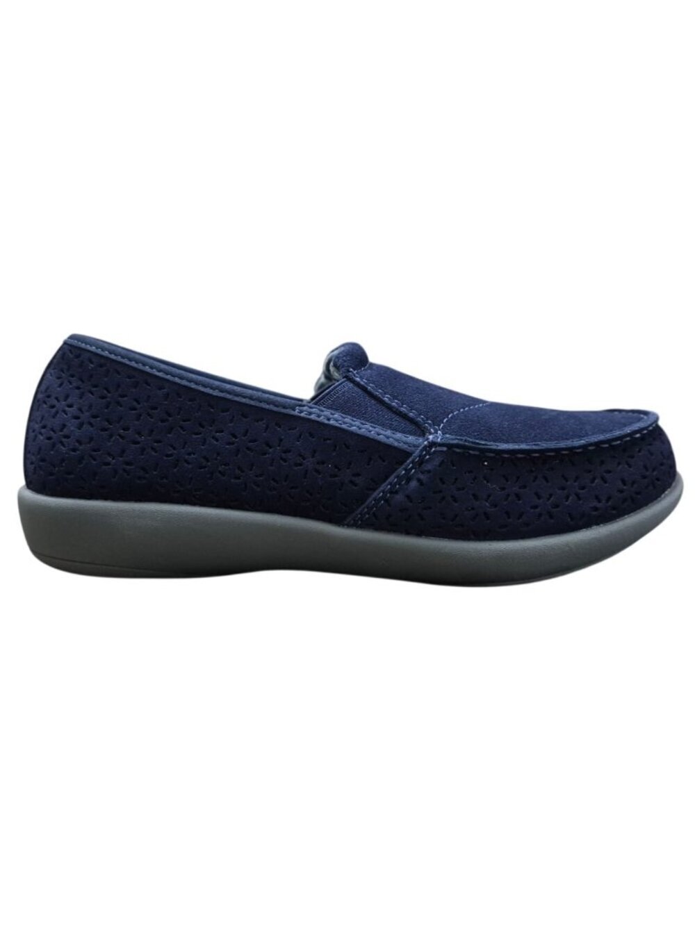 Revitalign Siesta Star Peacoat Blue Suede Comfort Loafers Womens 6.5D.